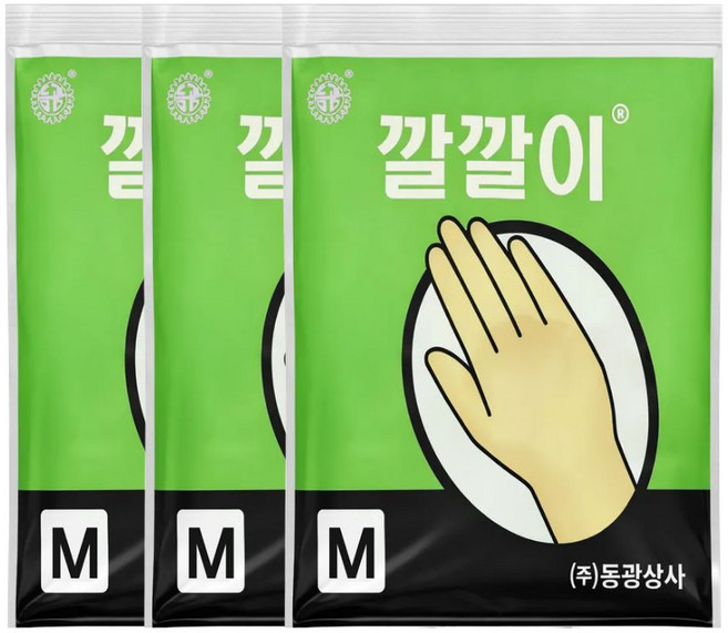 오라이브 동광상사 깔깔이 라텍스 미용장갑 중형 M, 3개, 아이보리