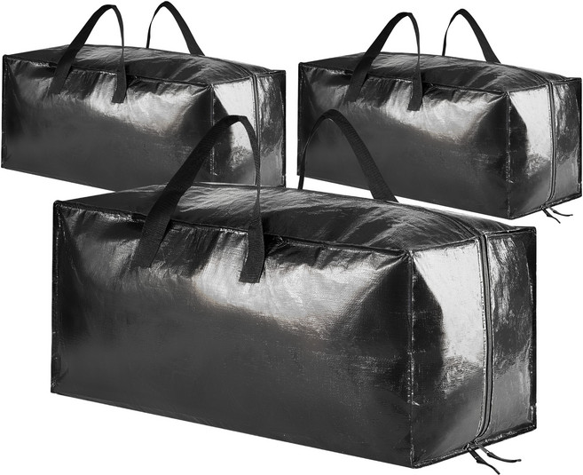 대용량 방수 이사가방 이사박스 대용 다용도 이불 의류 짐정리 수납 접이식, 3개, 검정색