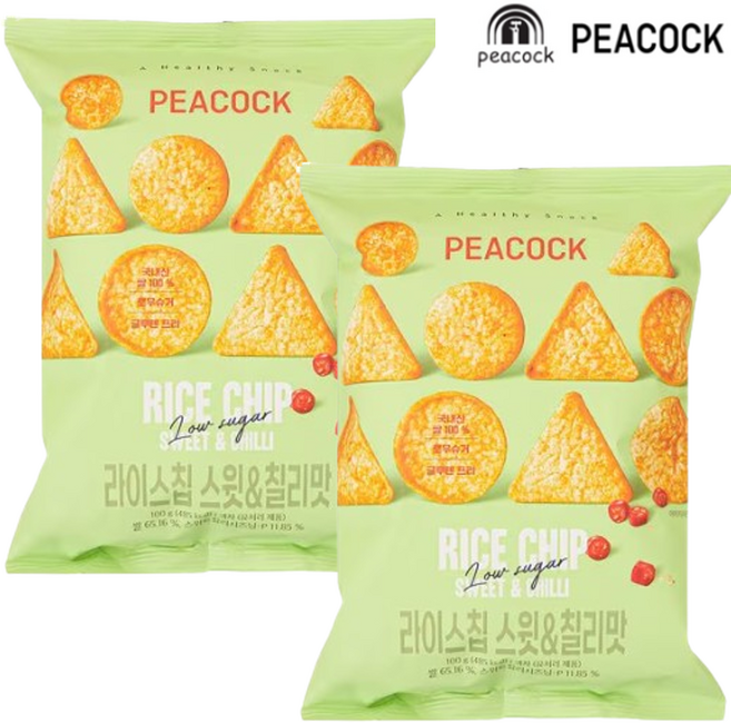 피코크 라이스칩 스윗칠리맛 100g, 2개