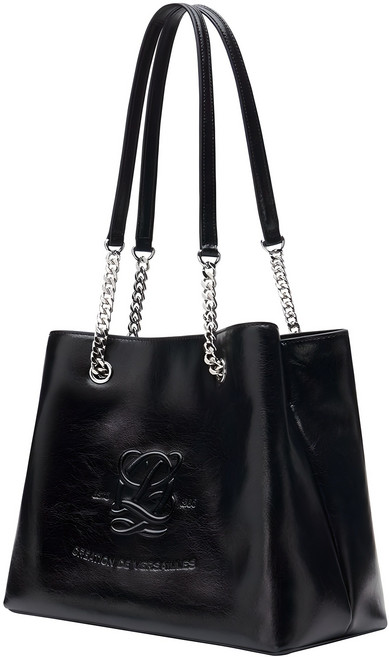 루이까또즈 여성 블랙 가죽 로고 체인 숄더백 HR3FM07FA1BL