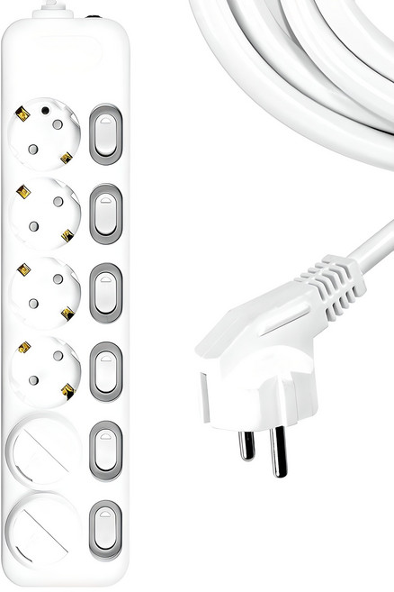 써지오 개별스위치 멀티탭 6구 DH-1668-MT + 안전커버 2p 랜덤 발송, 1.5m, 1개