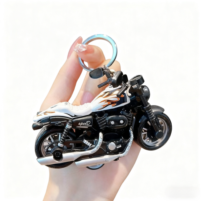 빈티지 할리 키 링 자동차 키 홀더, 흰색, 1개