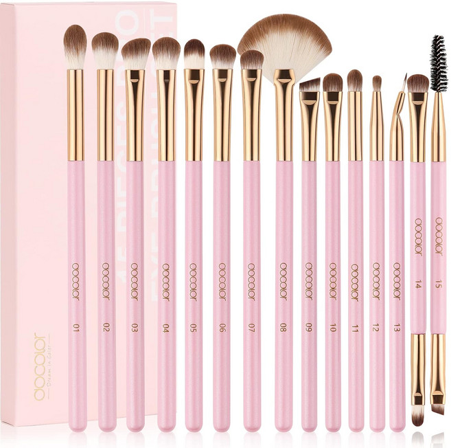 Docolor 아이 메이크업 전문 브러쉬 풀 세트 블렌딩 아이섀도우 아이라이너 아이브로우 브러쉬 포함 정밀한 화장 도구, 1개, N1517