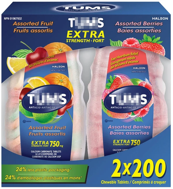 제나르))칼슘 텀즈 텀스750mg, 1세트, 400정 - 쿠팡