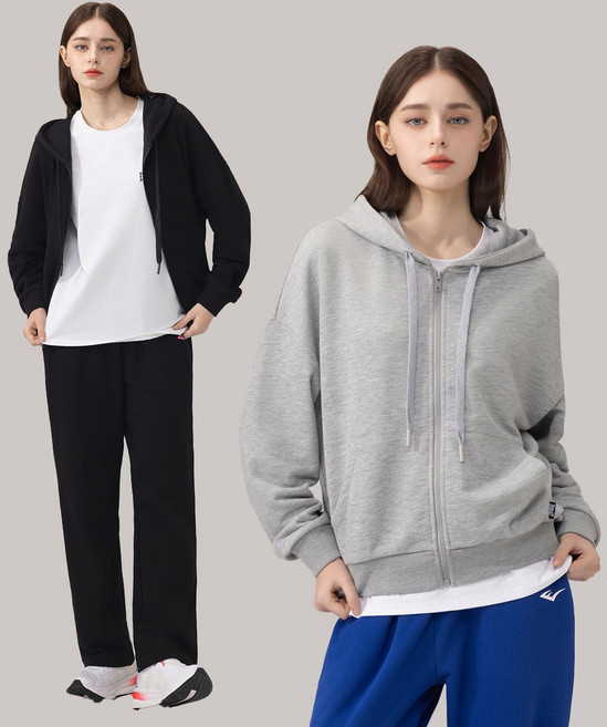 에버라스트 여성 미니쭈리 트레이닝 세트 후드집업 + 일자팬츠