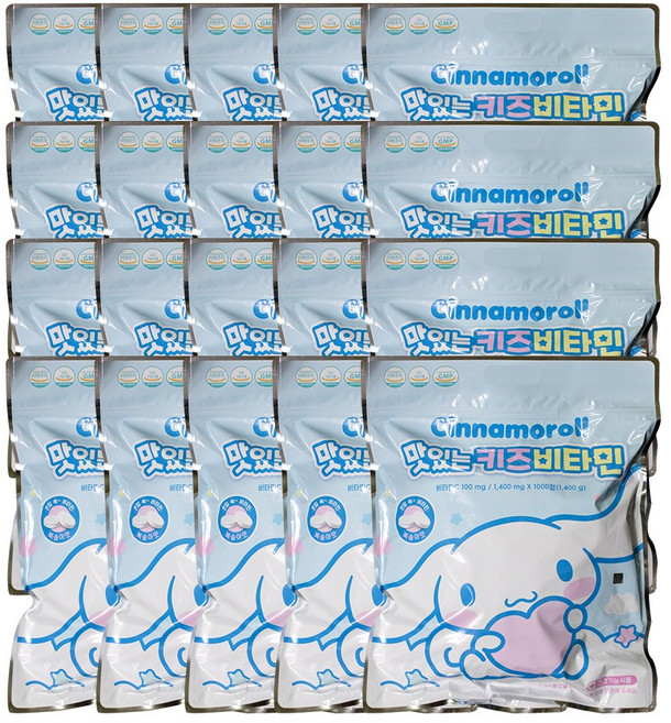시나모롤 1000정 복숭아맛 맛있는 키즈비타민, 20개