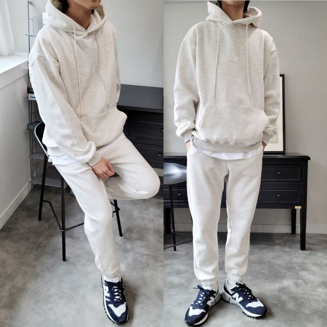 나니까 커플 기모 후드 트레이닝 세트 조거 팬츠 트레이닝세트 루즈핏 빅사이즈 7컬러