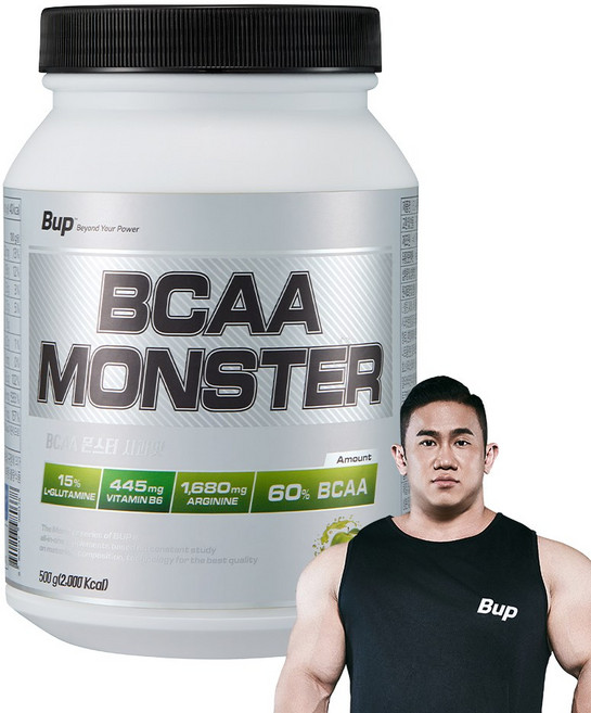 BUP BCAA몬스터 사과맛 류신 아미노산 헬스보충제 BCAA, 500g, 1개