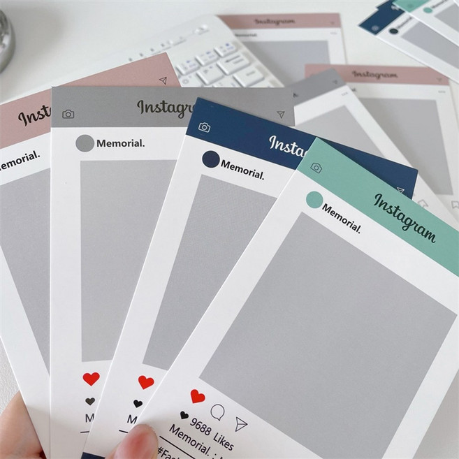 포토카드 뒷대지 대지 라벨 심플 포카 선물 포장, 4컬러 믹스(40매)