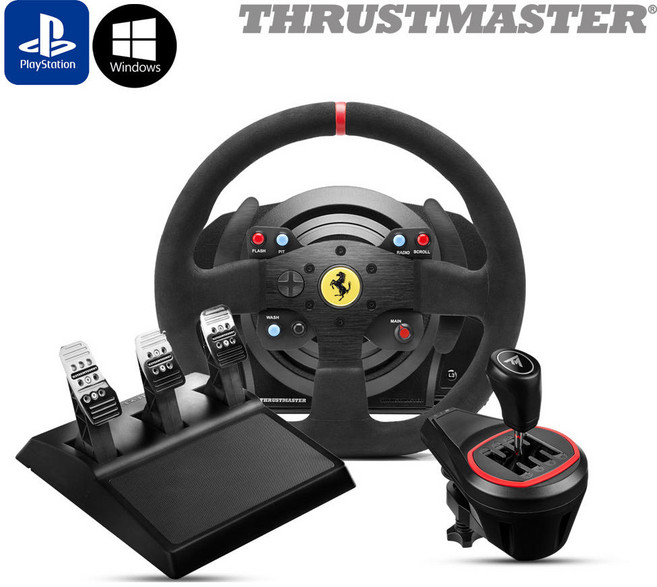 트러스트마스터 T300 페라리 Integral 레이싱휠 TH8S 쉬프터 패키지(PS5 PS4 PC용) PO, 1개