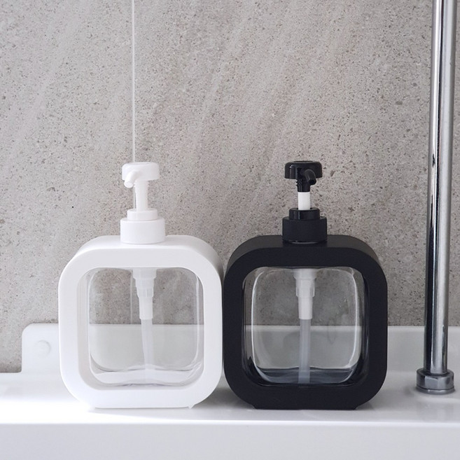 애정살림 주방 세제 펌프용기 500ml 핸드워시 리필 세제통 디스펜서 일반, 1개, 블랙