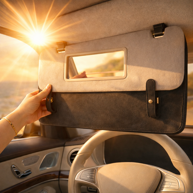 픽바이슈 확장형 선바이저 차량용 햇빛가리개 연장 패널, 1개, 블랙