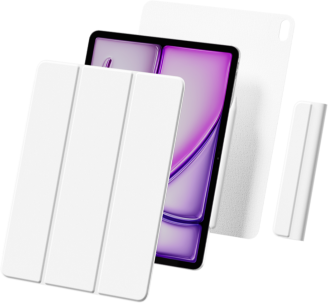 니케 아이패드 마그네틱 폴리오 애플펜슬커버 케이스, 화이트, 1개