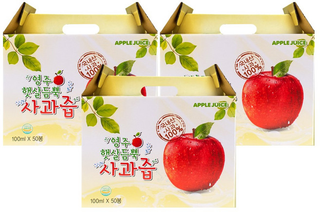 햇살듬뿍 사과즙, 100ml, 150개