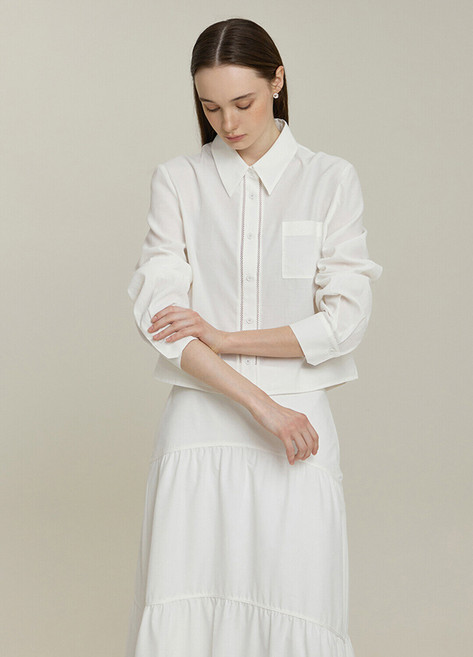 잇미샤 잇미샤 레이스 블록 셔츠 (ITP4WBL850)_DG_DG