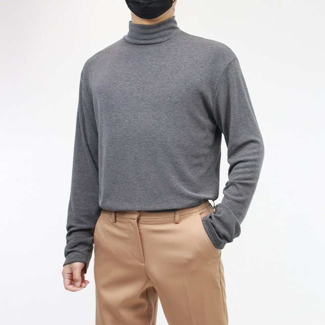 콘피아르 남성용 반폴라 기모 스판 오버핏 티셔츠 TC3209