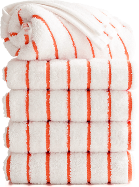 타월톡톡 국내공정 세면타올 190g 시크라인 고급호텔수건, 다홍, 5개