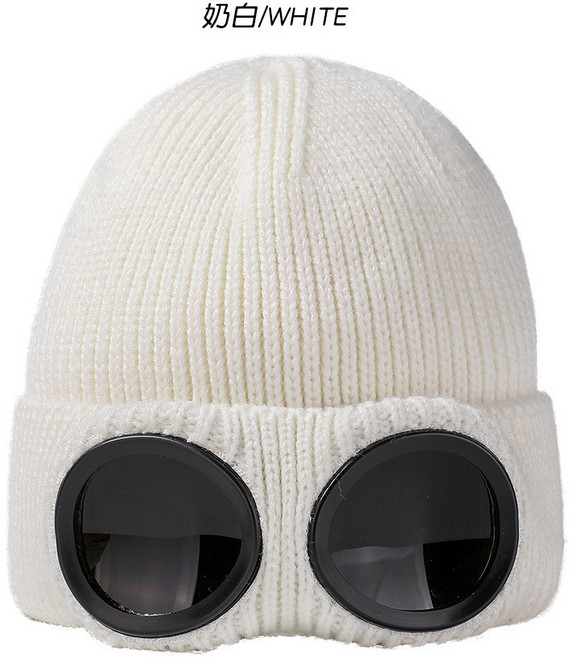 針織眼鏡飛行員帽 男女款絨毛保暖防風秋冬護耳滑雪帽