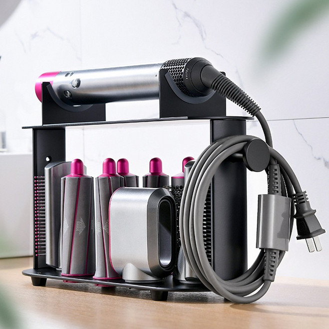 8구 올블랙 스탠드 드라이기 거치대 다이슨 에어랩 호환 소닉, 단품, 1개