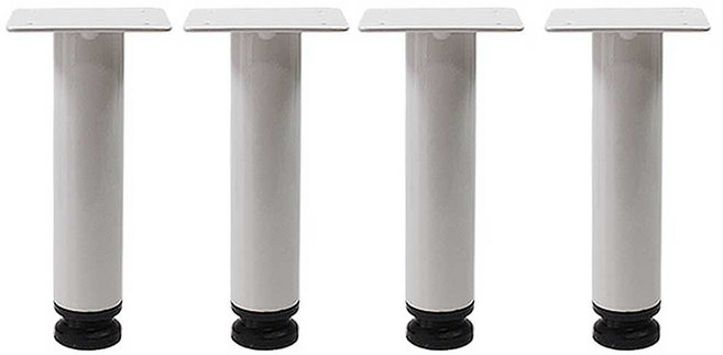 리폼플러스 원형조절다리 150mm 철재 가구다리, 화이트, 4개