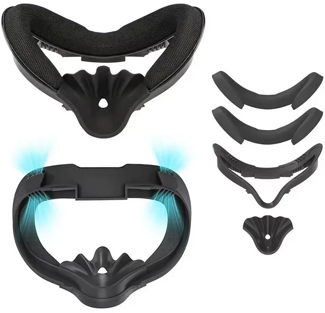 Oculus Quest 2용 페이셜 인터페이스 브래킷 교체 가능한 폼 패드 커버 프레임 땀 방지 편안함 2 액세서리, 01 Black