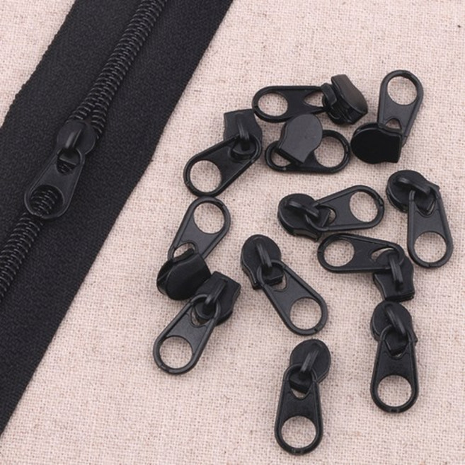 Joeunmall 3호 홈패션 지퍼머리 코일 지퍼고리, 50개, 블랙