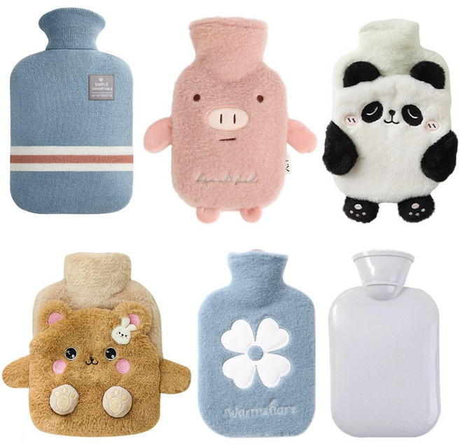 브롱드 보온 온수 물주머니 주머니 500ml 1000ml 2000ml, 02.애니멀프렌즈_돼지 500ml
