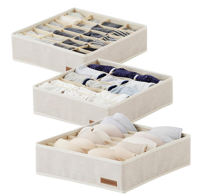 한샘 샘베딩 오거나이저 속옷정리함 7칸 + 15칸 + 24칸 세트, 베이지, 1세트