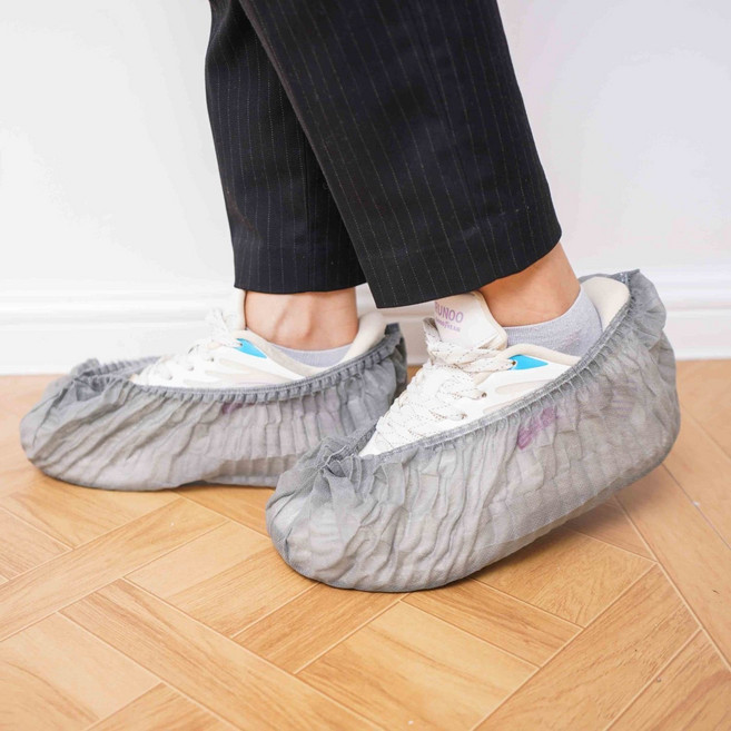 이쿠이칸 일회용 신발커버 부직포 내마모성 강화 및 방진 HJYCXXT002HUI50P, 그레이, 50개