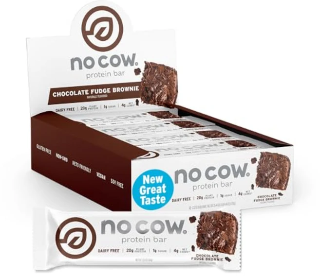 No Cow 초콜릿 쿠키 노 카우 하이 프로틴 바 칩 도우 건강한 간식 20g 비건 단백질 고섬유질 저당 케토 친화적 유제품 및 글루텐 프리 12개입, 1개 - 쿠팡
