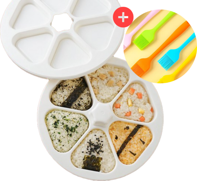 코리아 삼각김밥틀 6구 주먹밥메이커 김밥메이커, 1개, 화이트