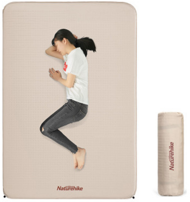 2023년형 네이처하이크 자충매트 더블 6cm 경량 매트리스 자동충전 에어매트, NH자충매트 6cm 더블형, 2023년형 베이지