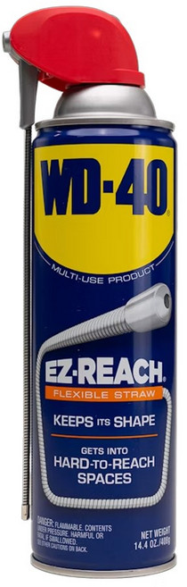 WD-40 除鏽油 增量版 - 除鏽、潤滑、保養、防鏽多功能, 1個, 450ML 可彎曲噴頭, 450mL