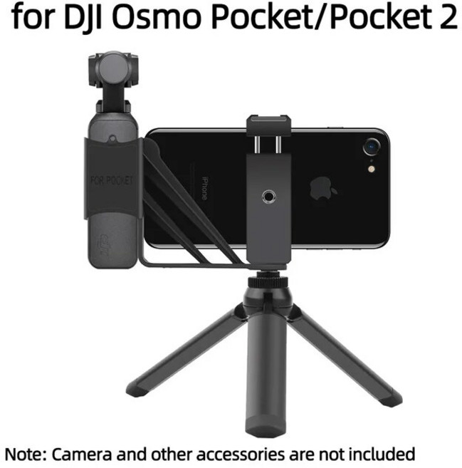 카메라 스마트폰 액션캠 촬영 셀카봉 삼각대 거치대 휴대폰 고정 클립 브래킷 마운트 데스크탑 DJI 호환 Osmo 포켓 2 홀더 짐벌 액세서리, 3 IN 1 A, 04 3 IN 1 A