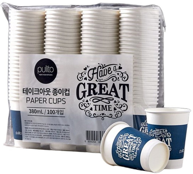 뿌리또 테이크아웃 종이컵 380ml 100개입 (영등포점), 100개