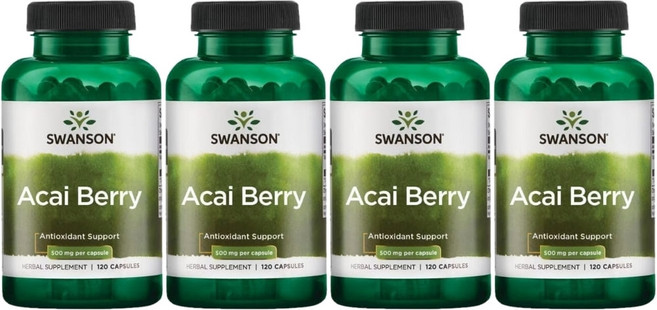 스완슨 아사이 베리 500mg, 4팩, 120정