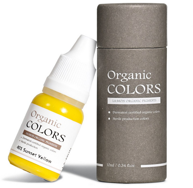 래쉬몬스터 오가닉 수지엠보 색소 아이라인 입술반영구 눈썹문신 스킨커버 10ml, 1개, [엠보 수지] 401 썬셋엘로우