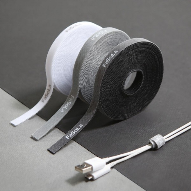 사무실 컴퓨터 케이블 전선정리 찍찍이타이 테이프 5M, 1개, 상세페이지 참조