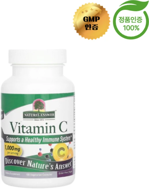 네이처스 앤서 비타민C 1000mg 베지 캡슐 100정, 100캡슐 1개, 1개 - 쿠팡