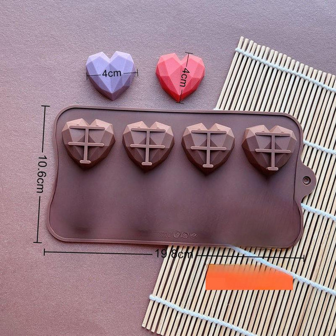 초이앤강 하트마들렌틀 빵틀 오븐용 휘낭시에틀, 8구 다이아몬드 하트, 1개, 1g