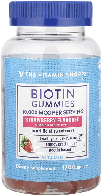 너무좋습니다 The Vitamin Shoppe 비오틴 구미젤리 딸기 맛 구미젤리 120개(구미젤리 1개당 5000mcg) 어깨를언제나 활짝펴세요, TheVitaminShoppe비오틴구미젤리딸기맛구미젤리, 1개 - 쿠팡
