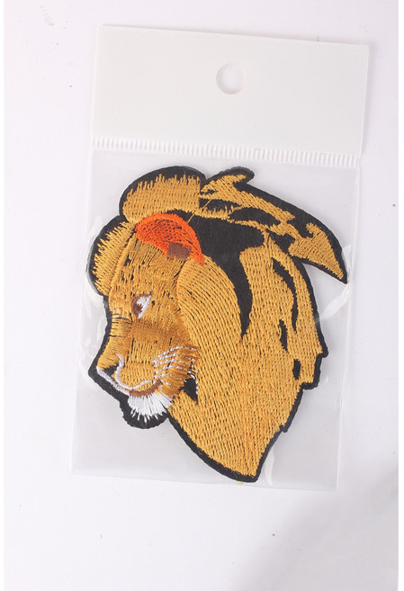 [낱개] 사자 자수 와펜 다림질 열스티커 패치 에코백 주머니 장식, 1개