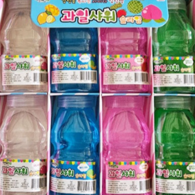 고마곰에듀 특이한 슬라임 과일샤워음료수병 열두개입, 3개