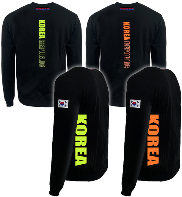 코리아 형광 맨투맨 시리즈 택1 빅사이즈 운동복 남여공용