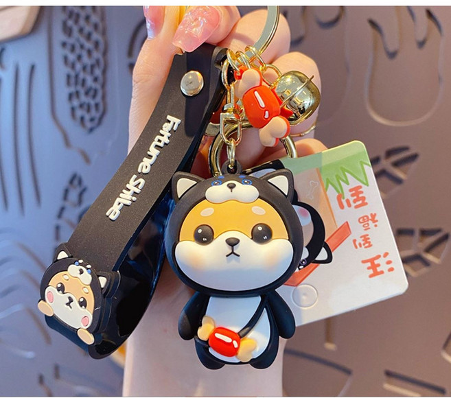 이카이즈 시바견 12띠키링 피규어 자동차 키홀더 가방고리 열쇠고리, 개띠, 1개