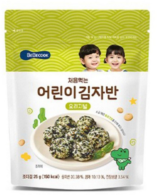 처음 먹는 어린이 김자반 5p, 베이직 오리지널, 25g, 2개