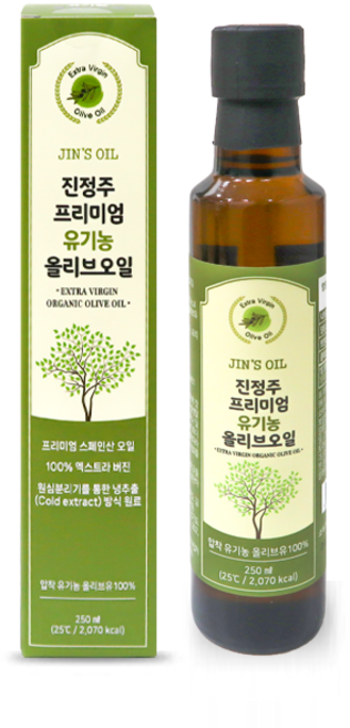 진정주 프리미엄 유기농 올리브오일 (250ml), 1개, 250ml