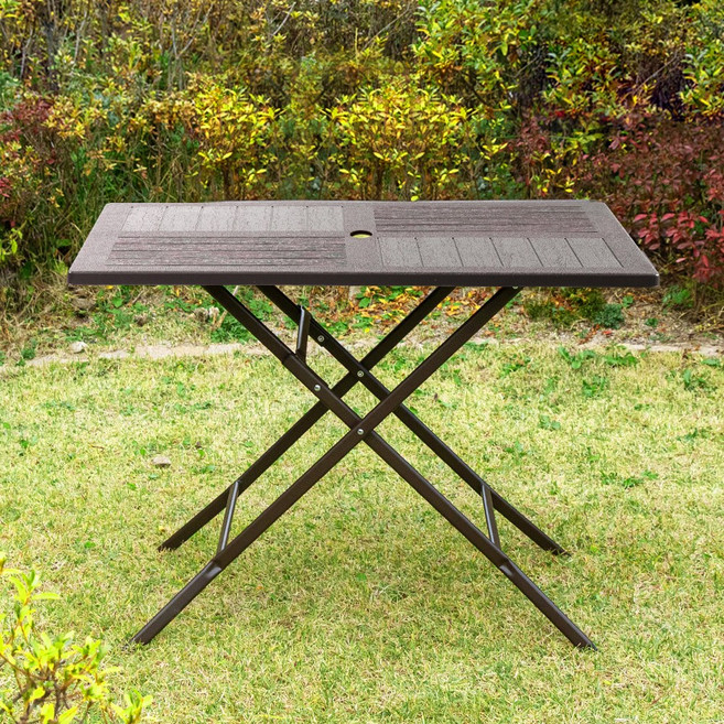 아르망 1000X700 브로몰딩 접이식 테이블 캠핑 야외, 브라운, 선택:브라운