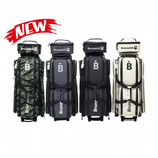 해피볼 브런스윅 뉴 3볼 매트 롤러백 볼링가방 (악세사리파우치 볼링화 주머니 볼링핀 키링 볼링용품 3종 포함), 매트 차콜 그레이, 1개