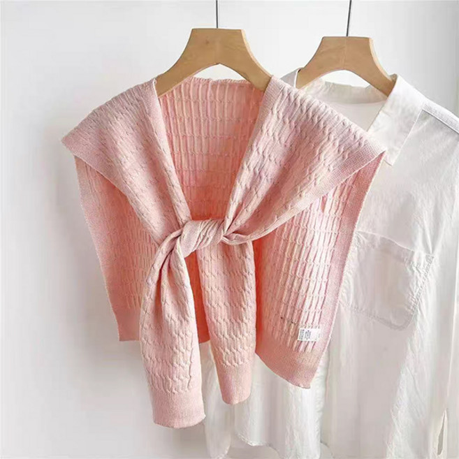 제이로그 니트 페이크 어깨 숄 머플러 와니드숄